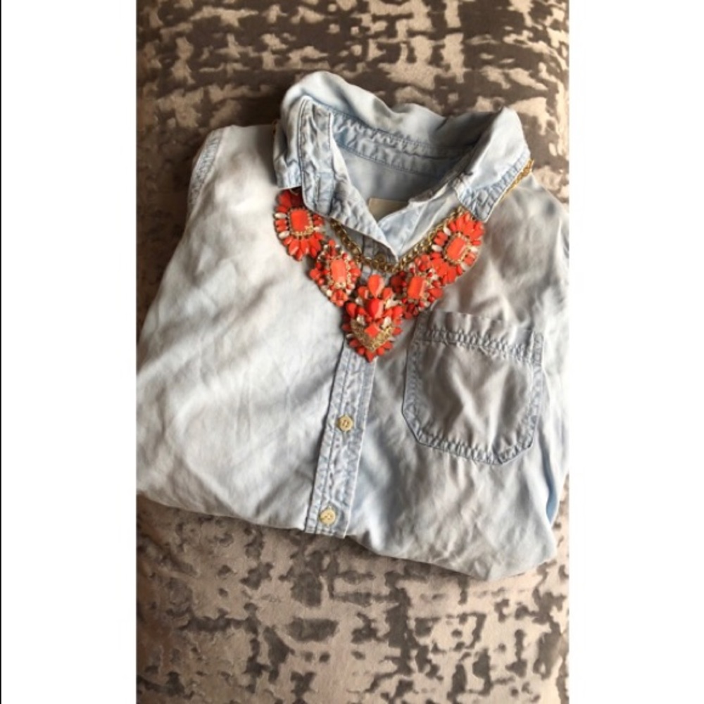 Light denim button up